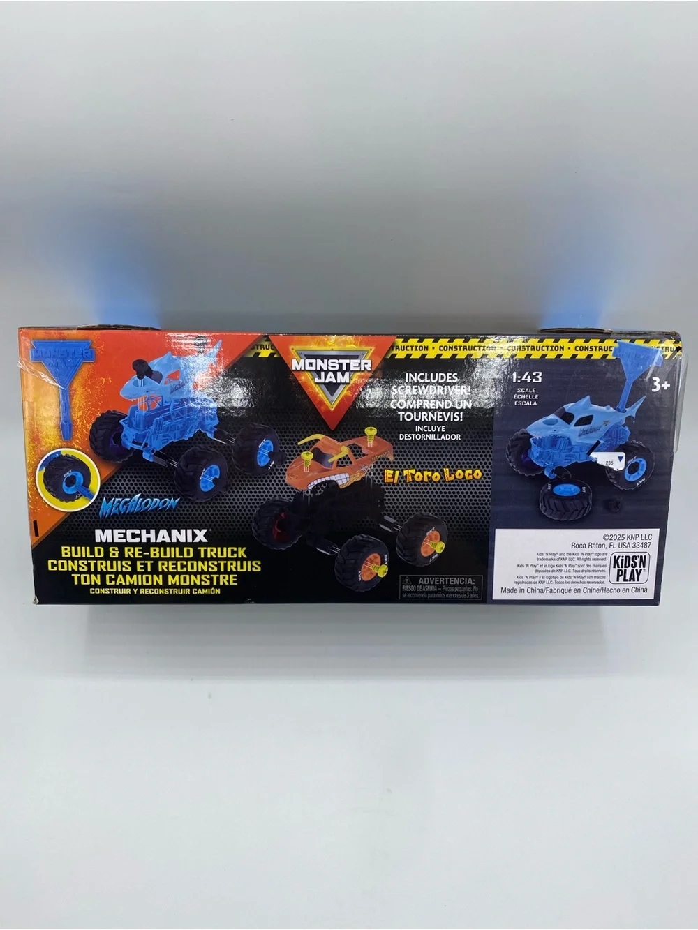 Monster Jam Mechanix 2 Pack Build Rebuild 1:43 El Toro Loco & Megalodon NEW